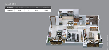 2BHK Floor Plan
