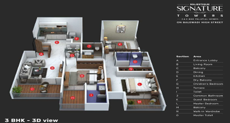 3BHK Floor Plan