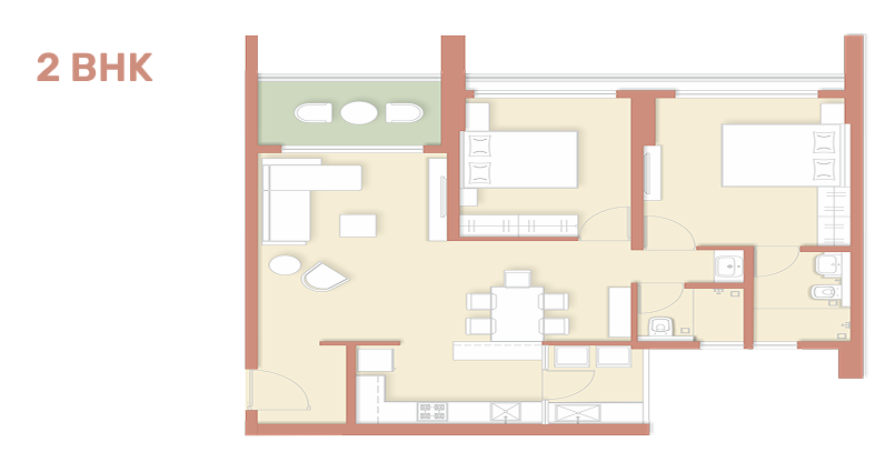 2BHK Floor Plan