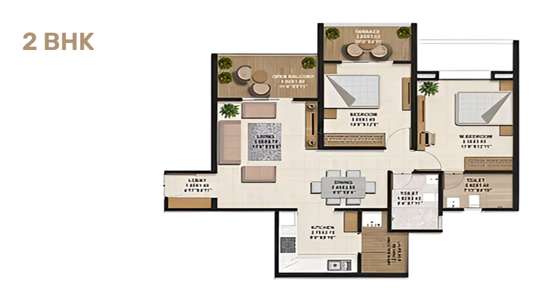 2BHK Floor Plan
