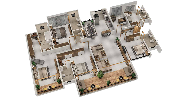 3BHK Floor Plan