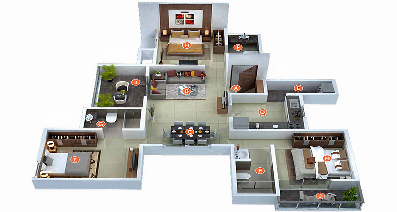 2BHK Floor Plan
