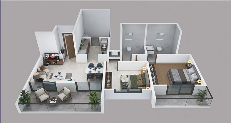 2BHK Floor Plan