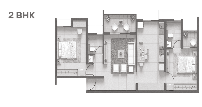 2BHK Floor Plan