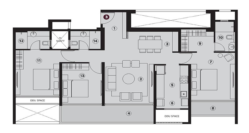 4BHK Floor Plan