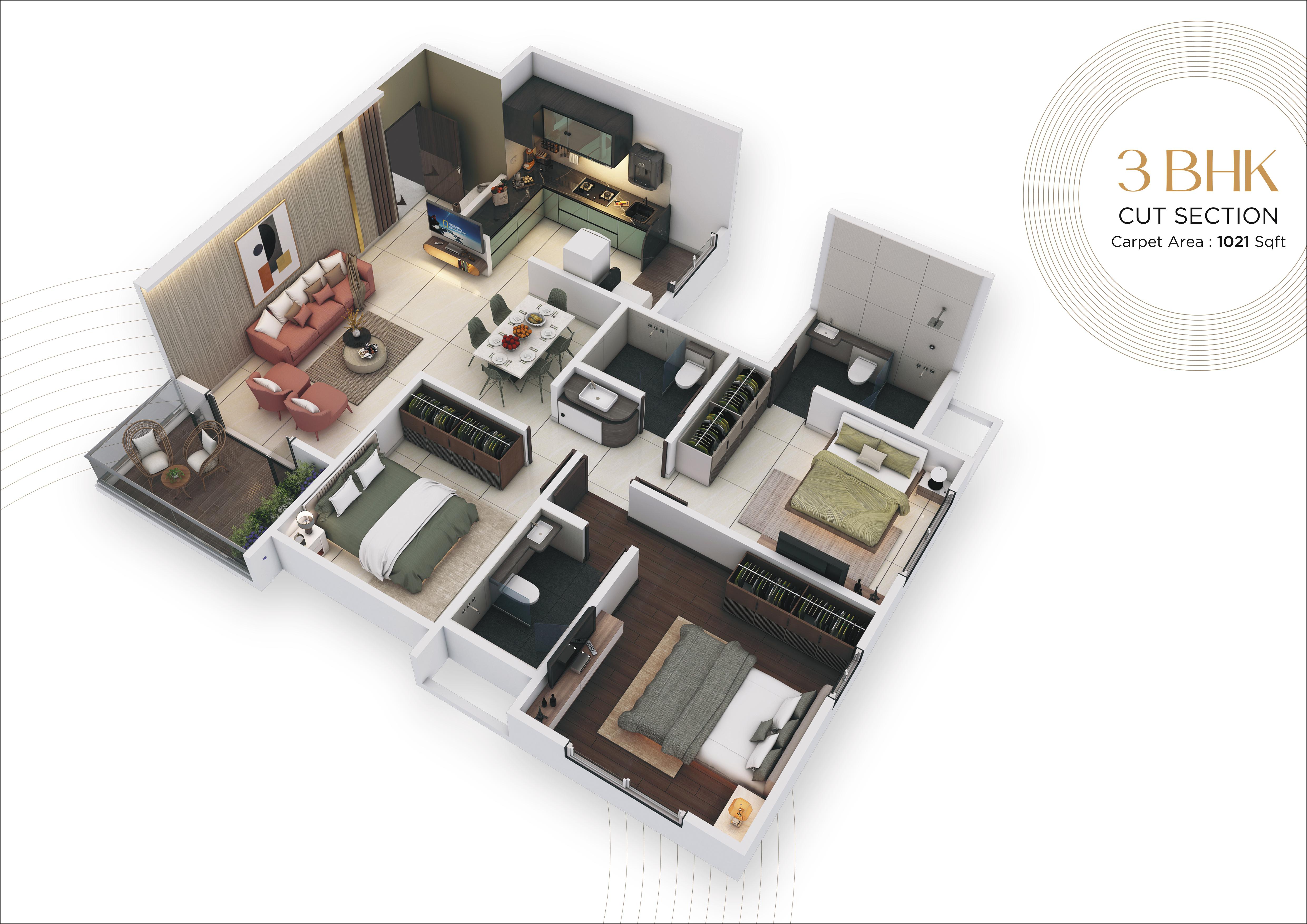 3BHK Floor Plan