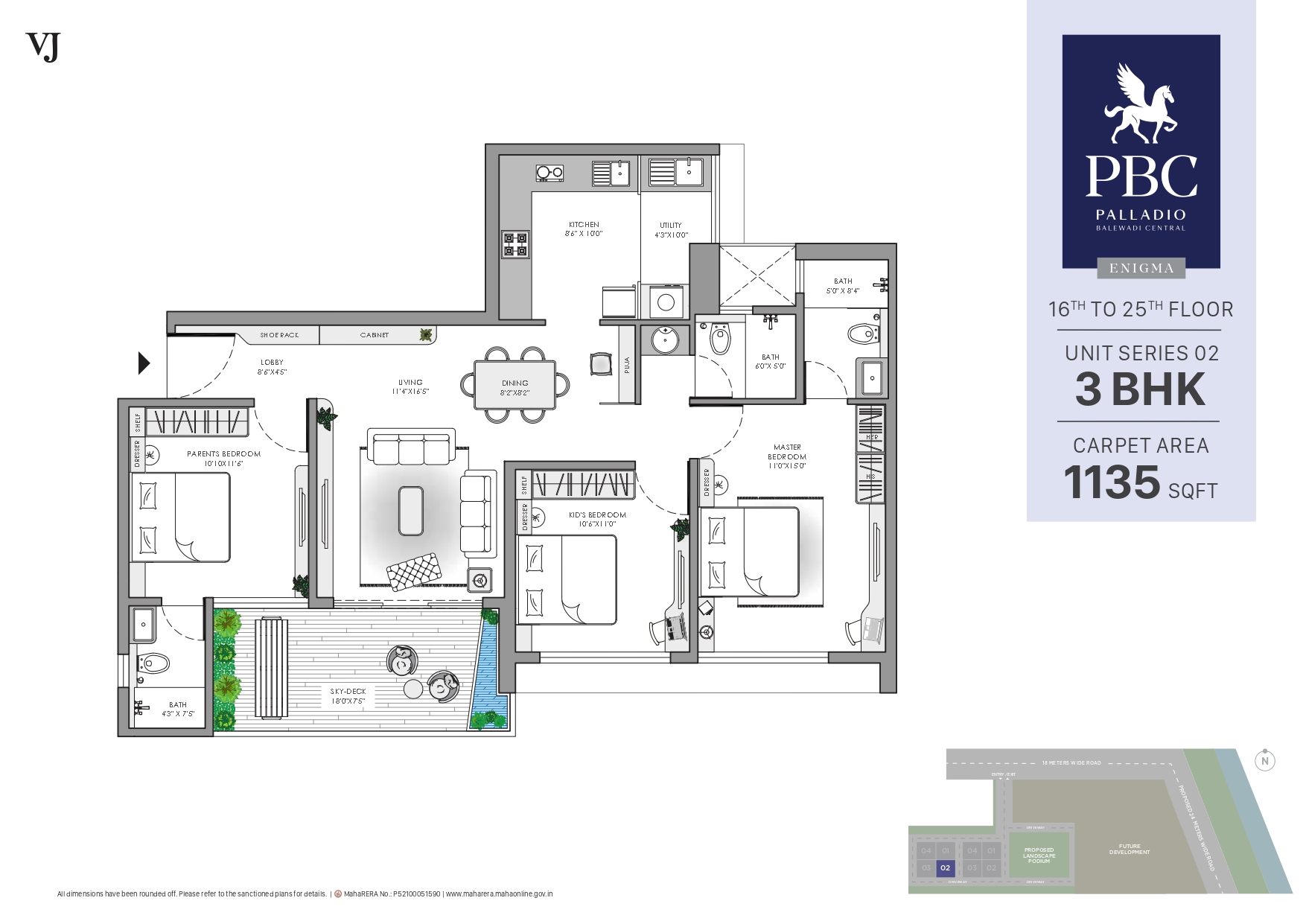 3BHK Floor Plan