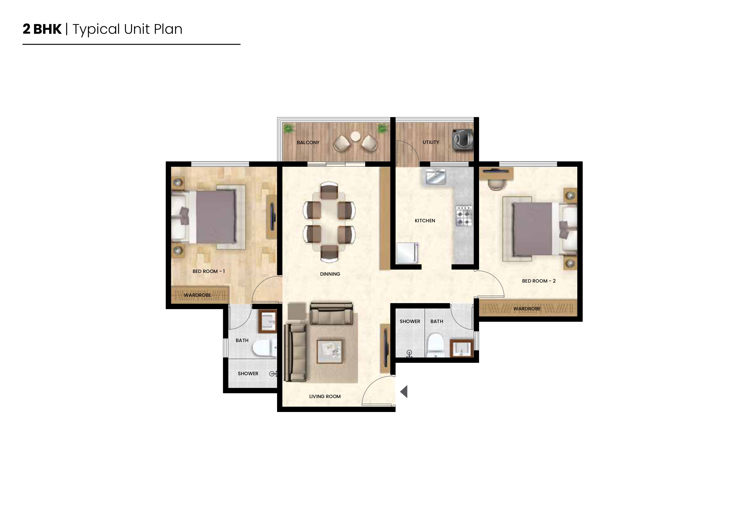 2BHK Floor Plan