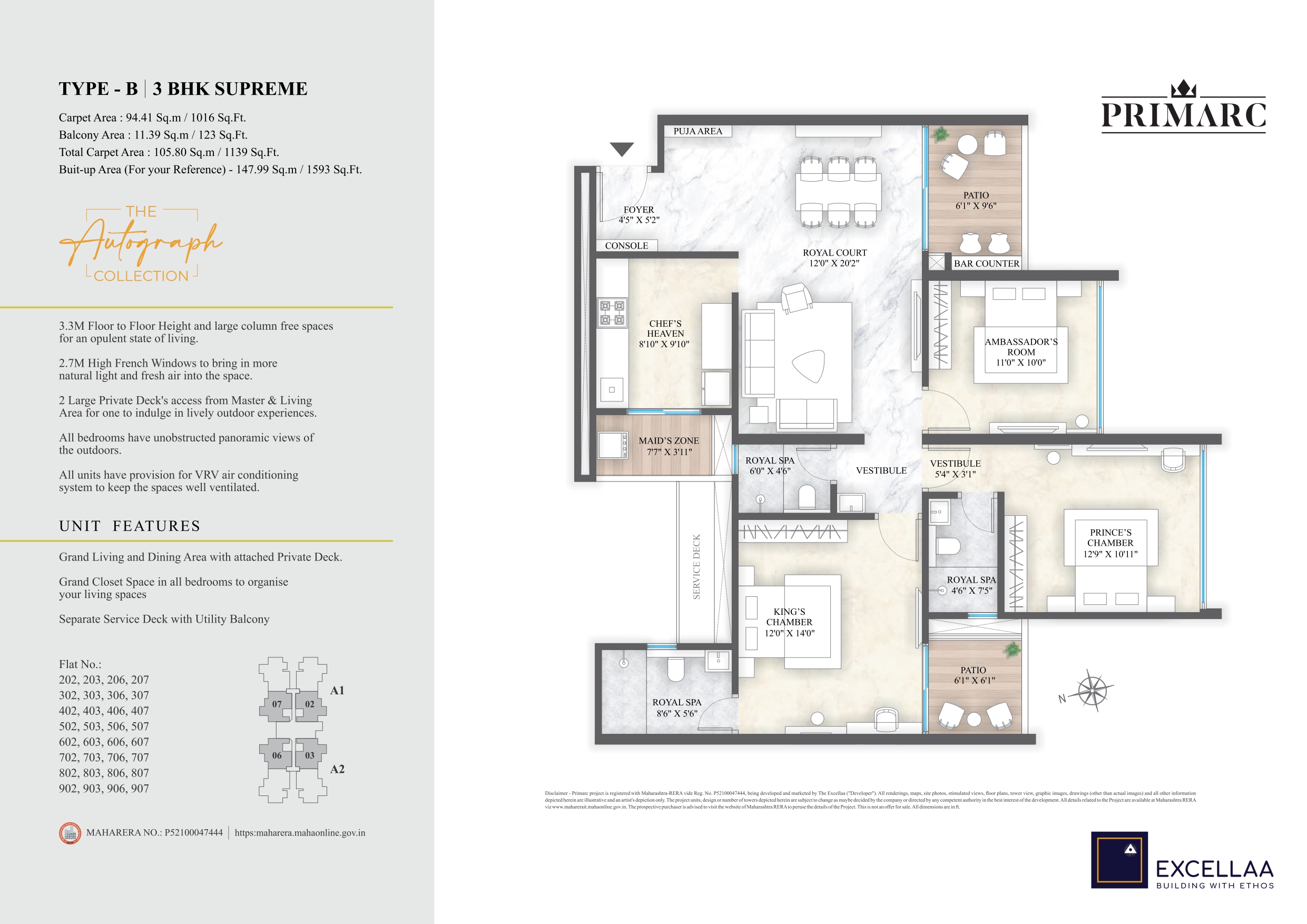3BHK Floor Plan