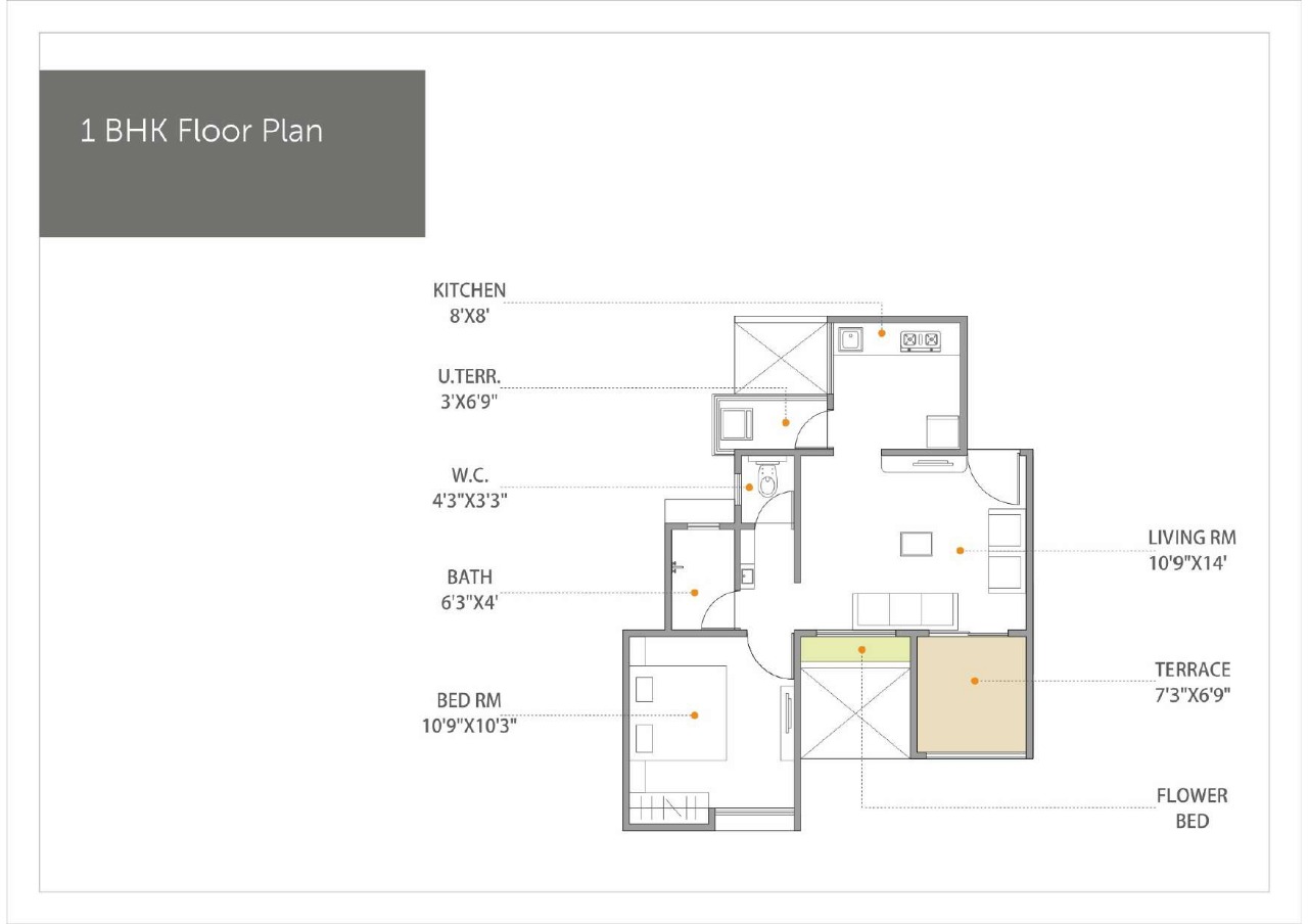 1BHK Floor Plan