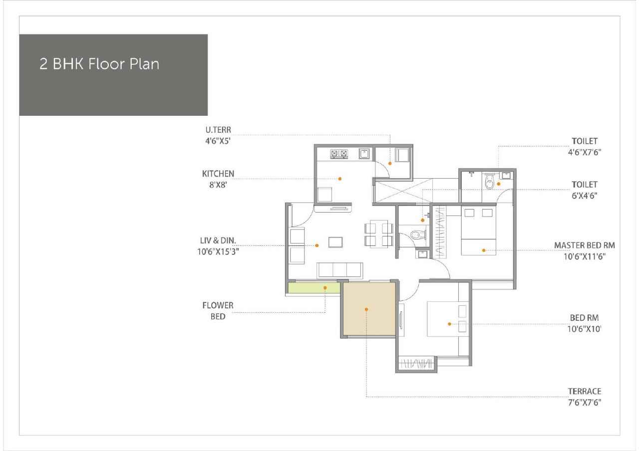 2BHK Floor Plan