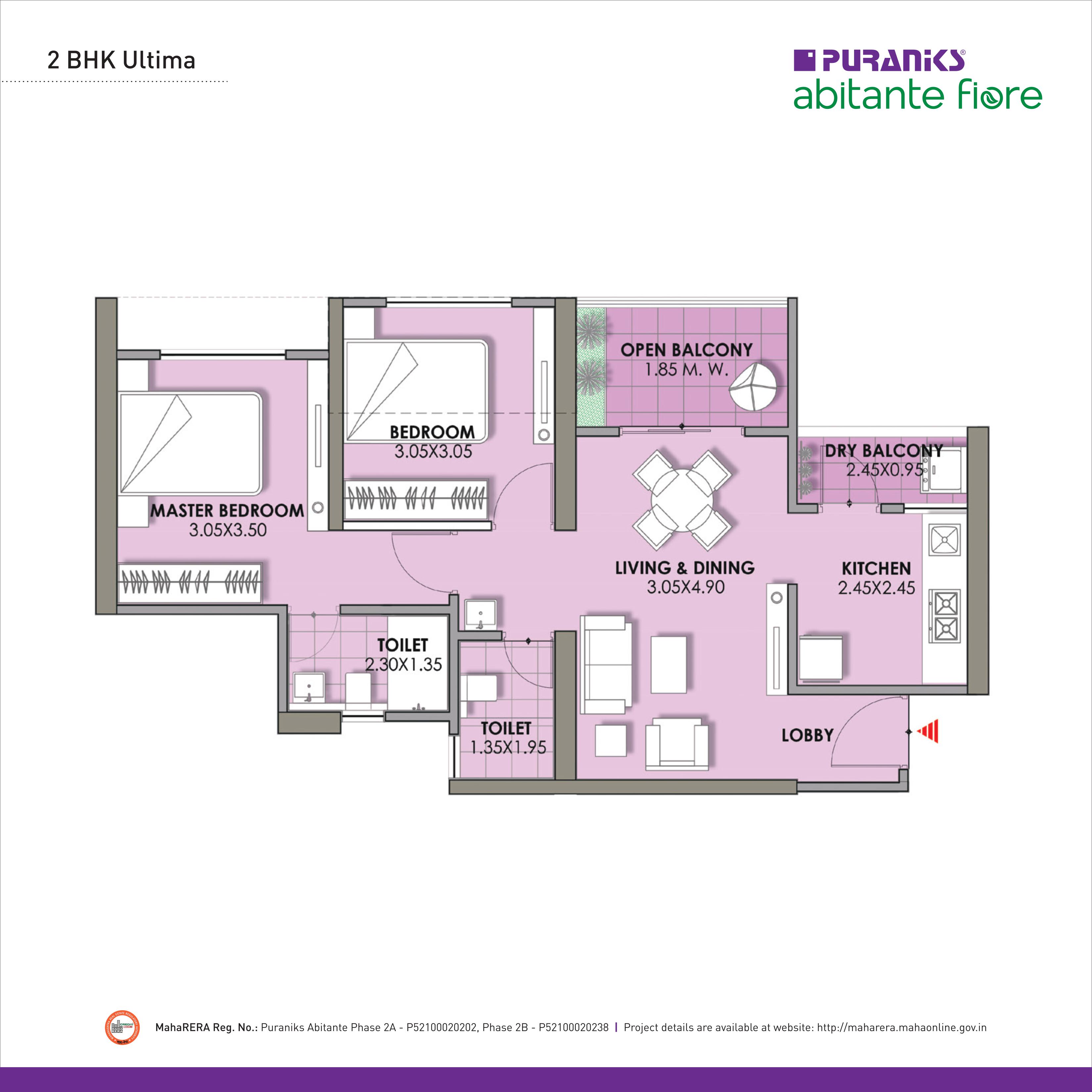2BHK Floor Plan