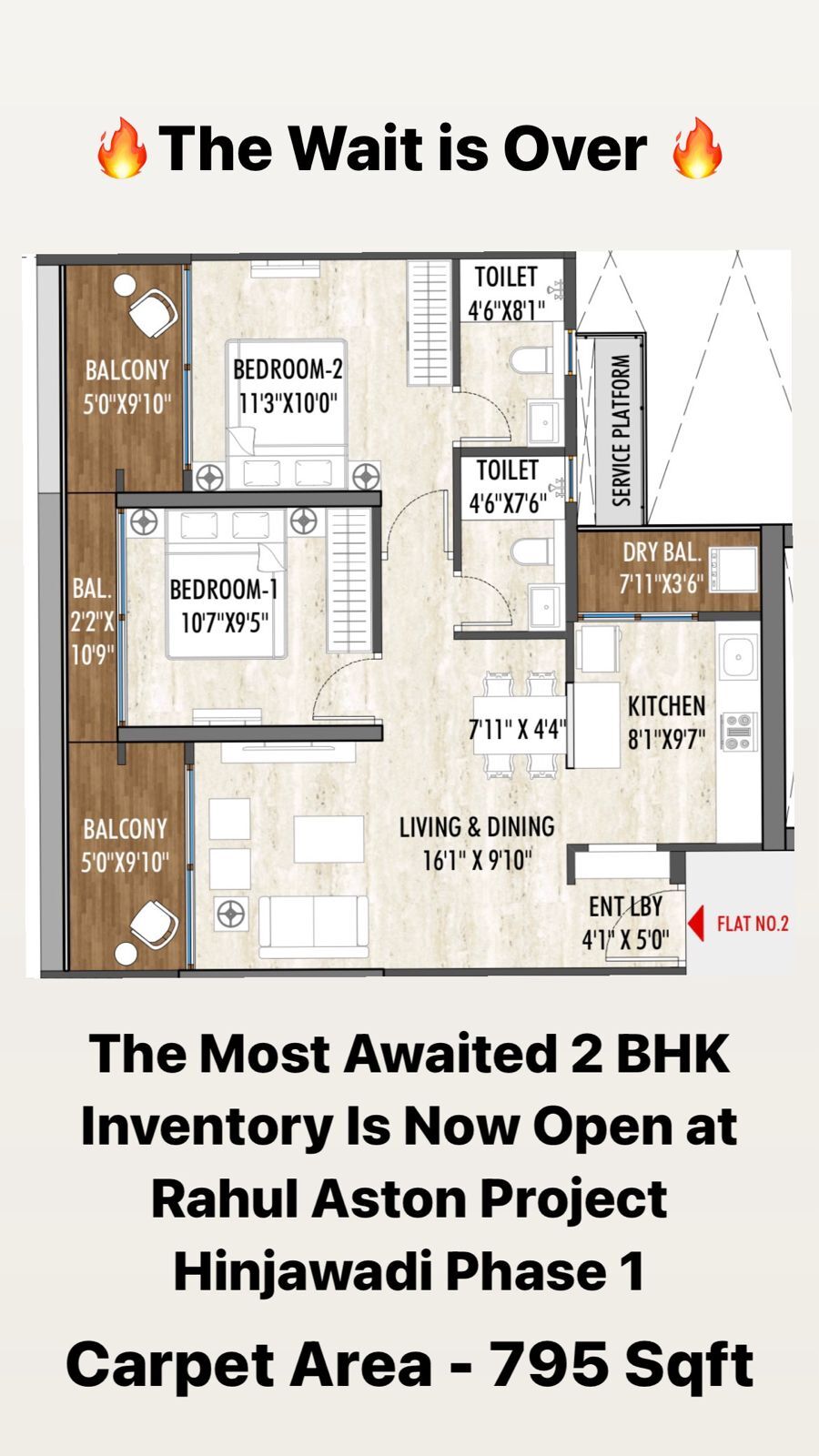 2BHK Floor Plan