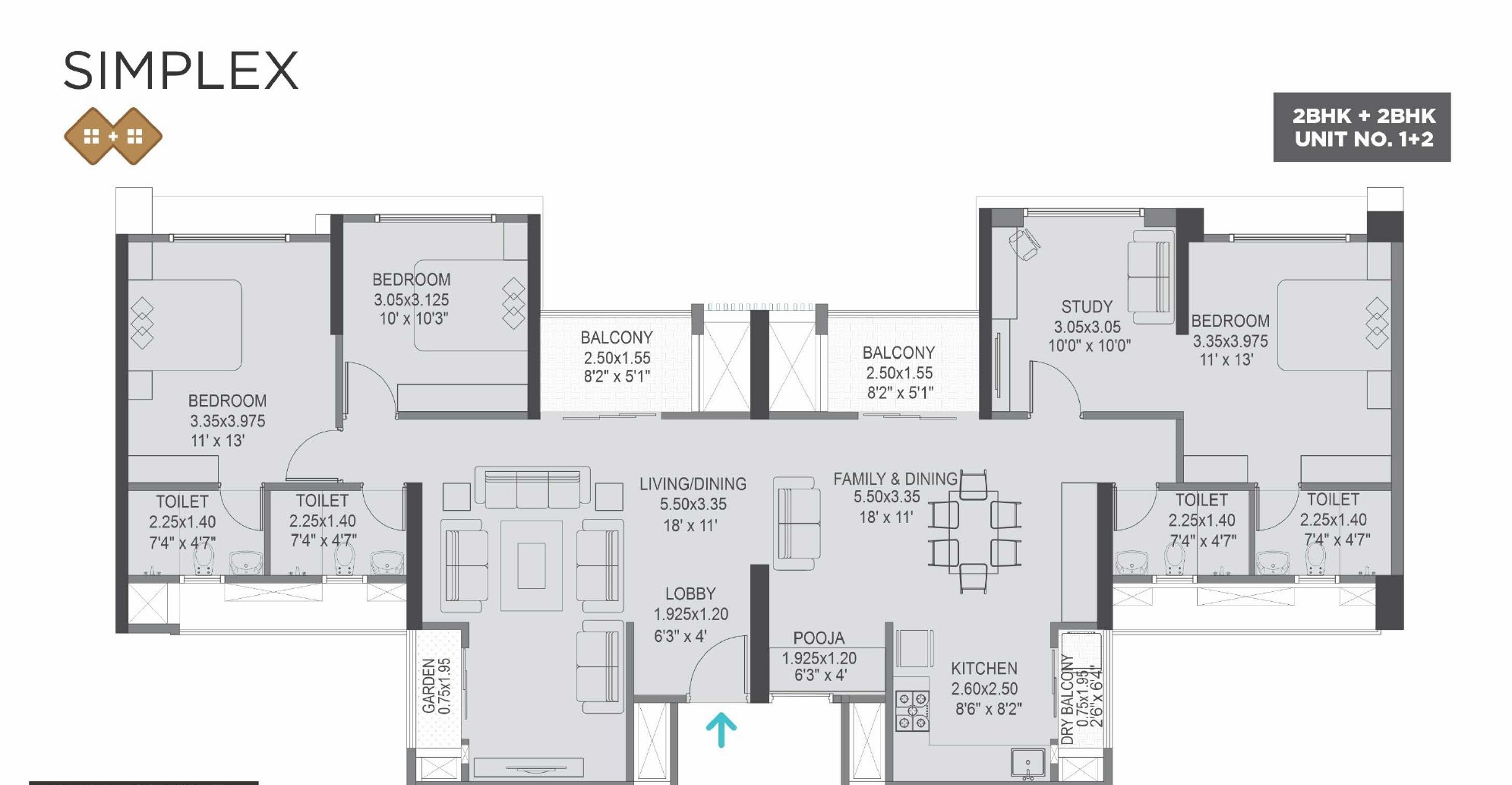 4BHK SIMPLEX Floor Plan